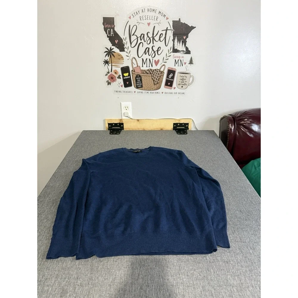 Banana Republic Men's 100% Merino Wool Navy Blue Crewneck Sweater Sz L